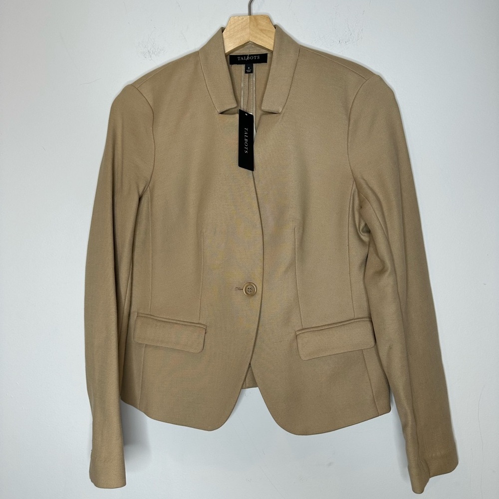 Talbots Women's Beige Tan Cotton Stretch blazer